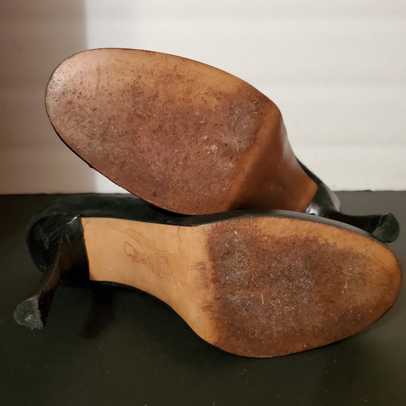 🖤EUC VNTG Adorable Black Suede Pumps w/ Ribbon Trim Size 8🖤 - Picture 13 of 16